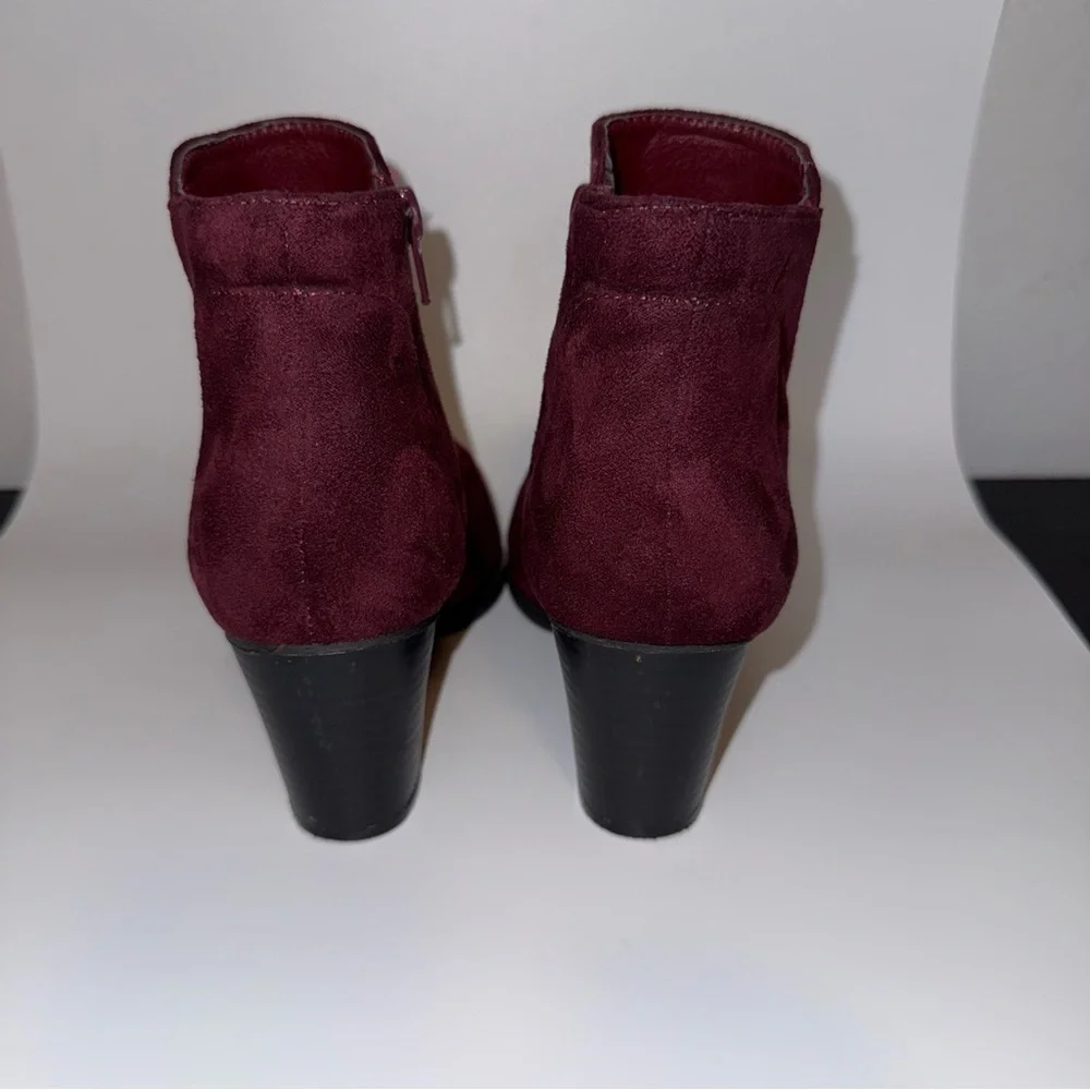 Charlotte Russe Deep Red Suede Ankle Boots